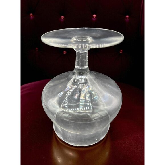 Set of 5 Vintage Optic Patterned Wide Mouthed Bourbon / Brandy Glasses Stemware - Picture 5 of 8